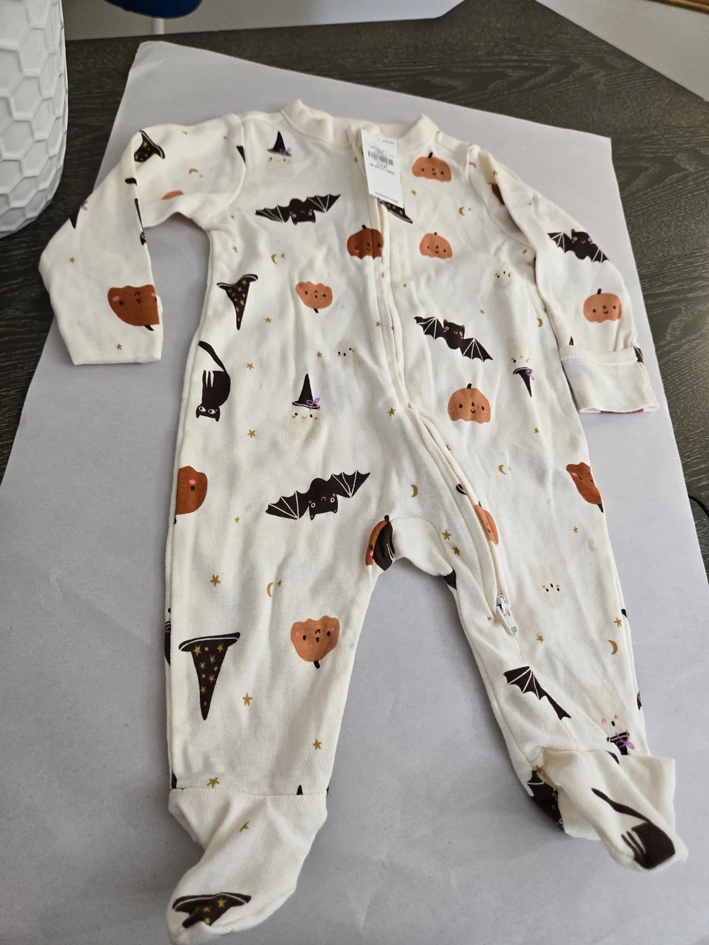 NWT Old Navy Baby 0-3M Footed Pajamas 2 Pack Halloween Pink